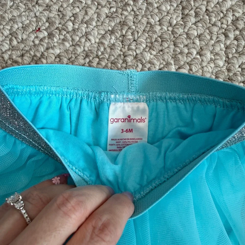 Garanimals Baby Girl Aqua Blue Tutu Skirt Glitter Waistband‎ Size 3-6 Months